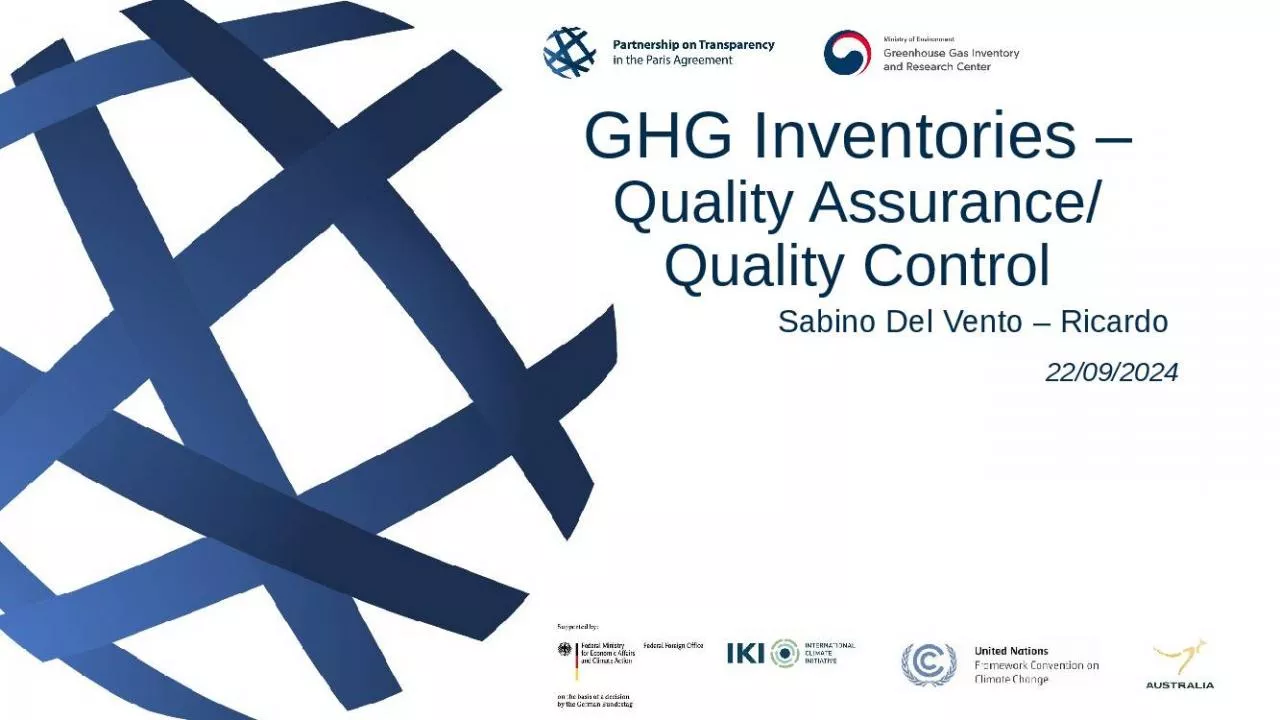 PPT-GHG Inventories Quality Assurance/ Quality Control