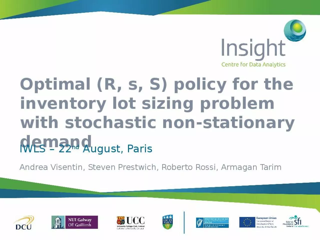 PPT-Optimal (R, s, S) policy for the inventory lot sizing problem with stochastic non-stationary