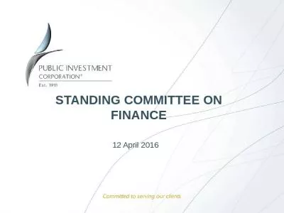 STANDING COMMITTEE ON FINANCE