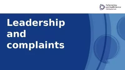 Leadership and complaints