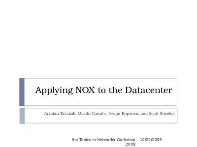 Applying NOX to the Datacenter