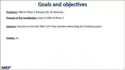 Goals and objectives