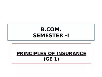 B.COM. SEMESTER -I