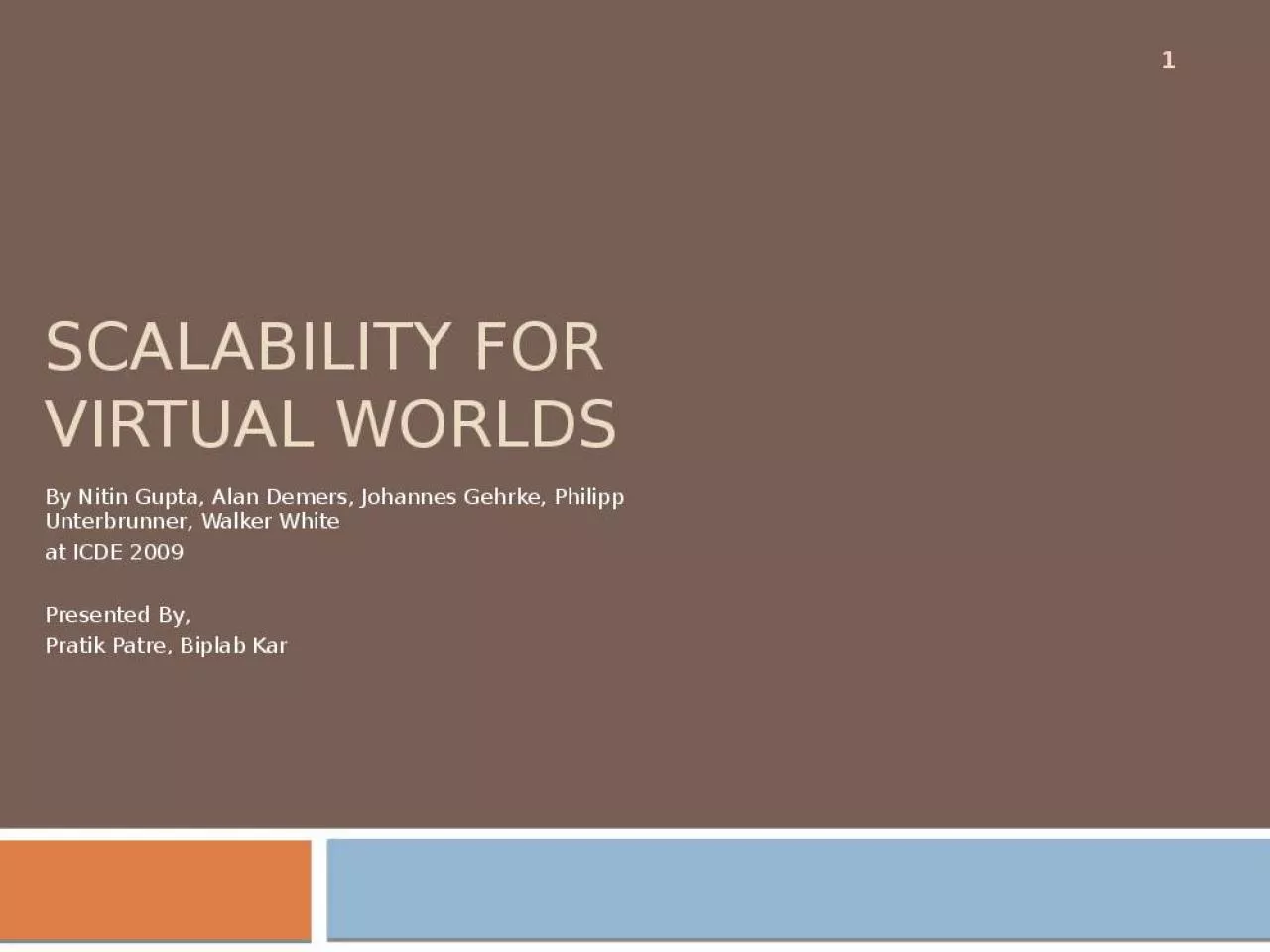 PPT-Scalability for Virtual Worlds