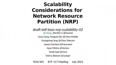 Scalability Considerations for  Network Resource Partition (NRP) draft-ietf-teas-nrp-scalability-02