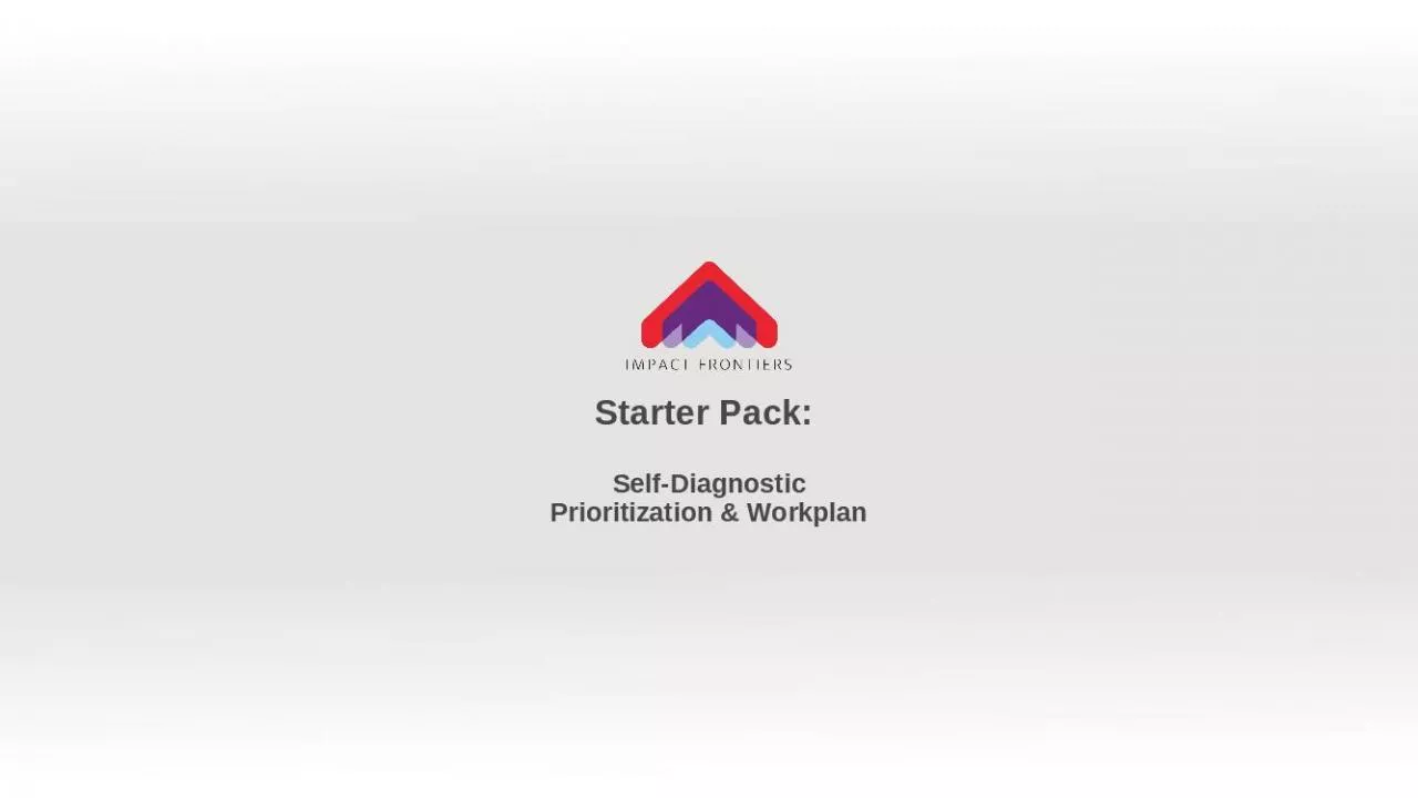 PPT-Starter Pack: Self-Diagnostic Prioritization & Workplan