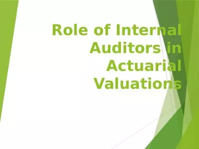 Role of Internal Auditors in Actuarial Valuations