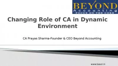 Changing Role of CA in Dynamic Environment