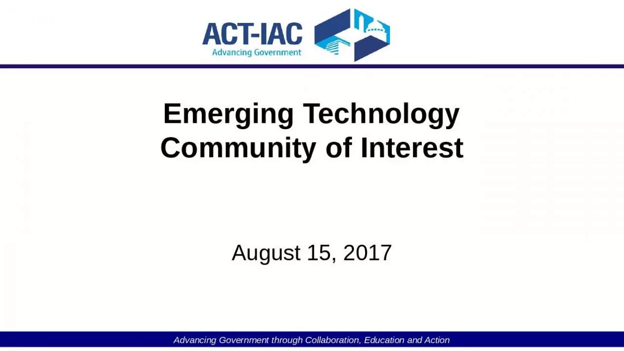 PPT-Emerging Technology Community of Interest