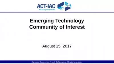 Emerging Technology Community of Interest