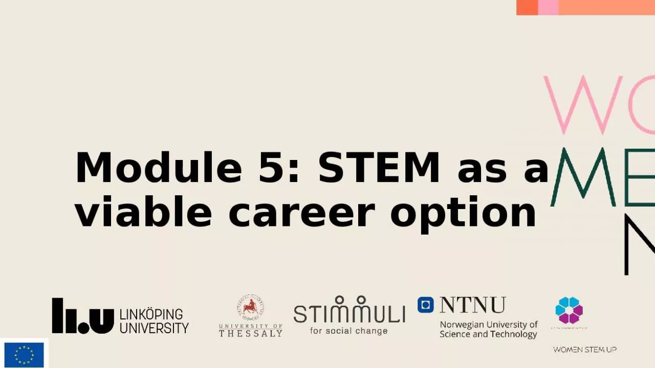 PPT-Module 5: STEM as a viable career option