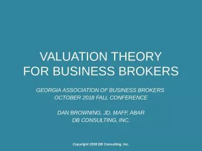 Valuation Theory For Business Brokers