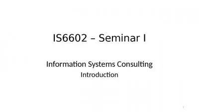 IS6602   Seminar I