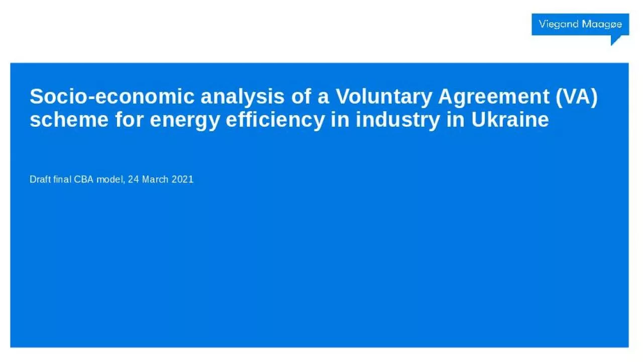 PPT-Socio-economic analysis of a Voluntary Agreement (VA) scheme for energy efficiency in