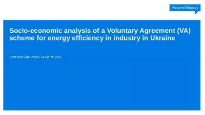 Socio-economic analysis of a Voluntary Agreement (VA) scheme for energy efficiency in industry in Ukraine