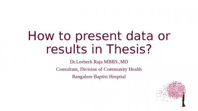 How to present data or results in Thesis?