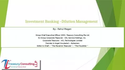 Investment Banking  Dilution Management