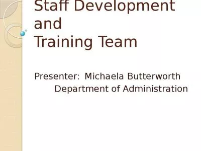 Staff Development and  Training Team