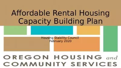 Affordable Rental Housing Capacity Building Plan