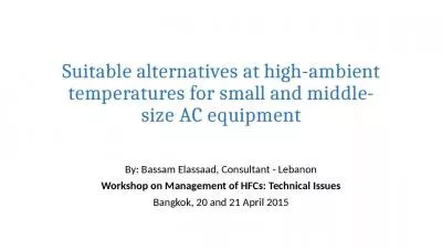 Suitable alternatives at high-ambient temperatures for small and middle-size AC equipment