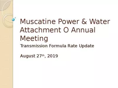 Muscatine Power & Water Attachment O Annual Meeting