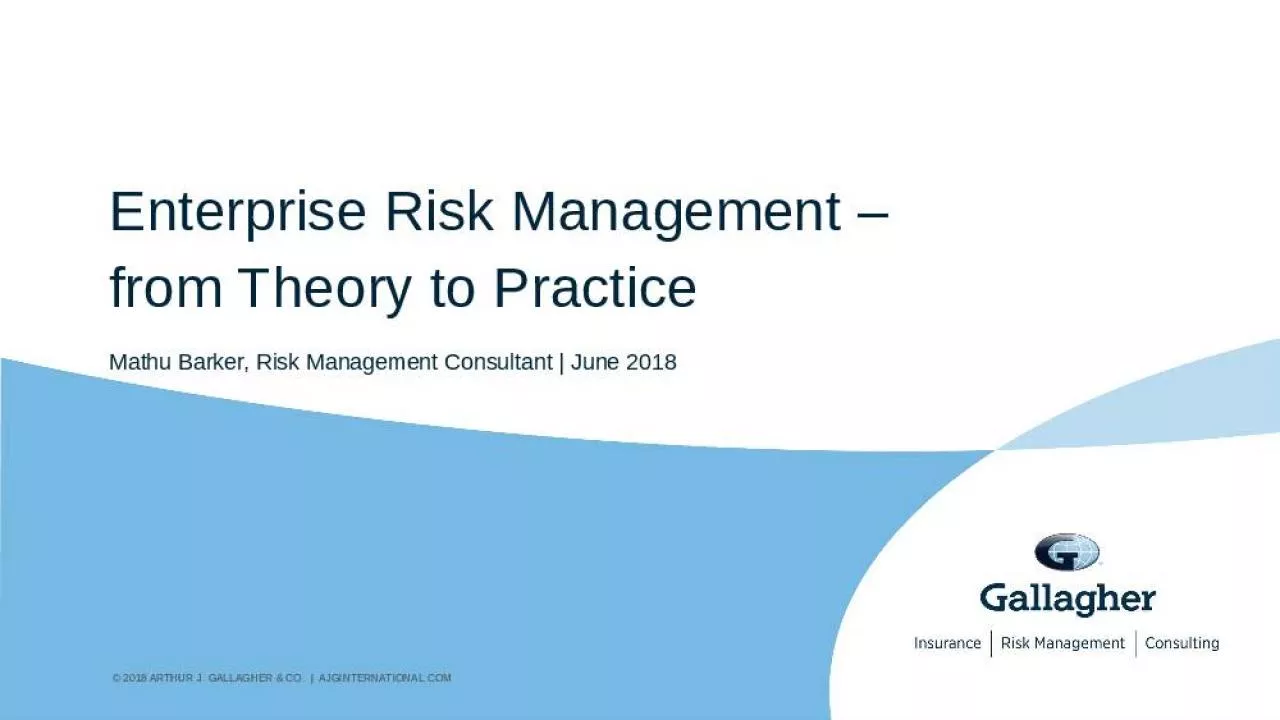 PPT-Enterprise Risk Management from Theory to Practice