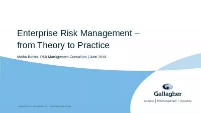 Enterprise Risk Management    from Theory to Practice