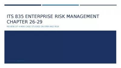 ITS 835 enterprise risk management Chapter 26-29