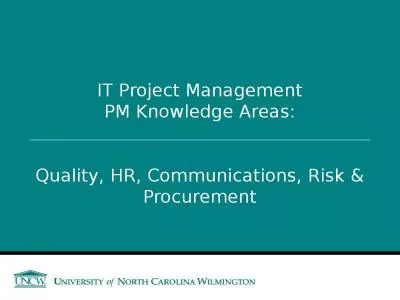 IT Project Management PM Knowledge Areas: