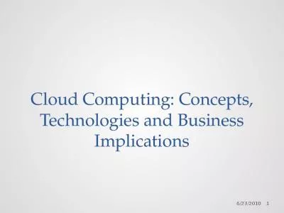 Cloud Computing: Concepts, Technologies and Business Implications