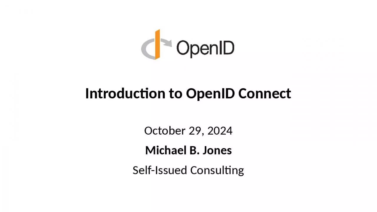 PPT-Introduction to OpenID Connect