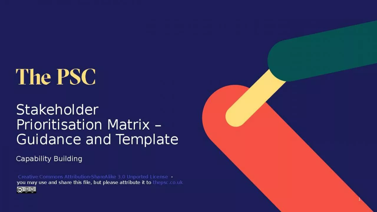 PPT-Stakeholder Prioritisation Matrix Guidance and Template