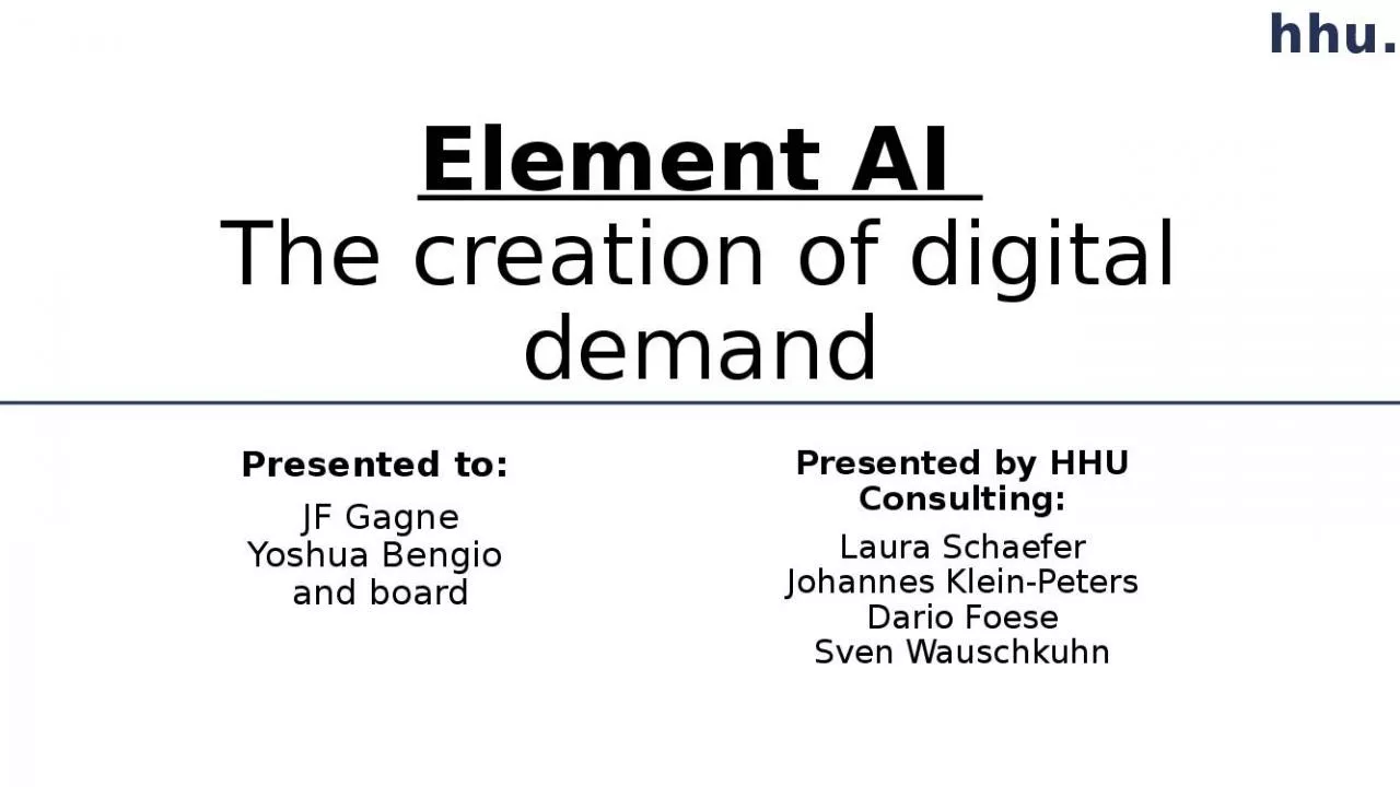 PPT-Element AI The creation of digital demand