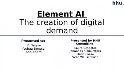 Element AI  The creation of digital demand