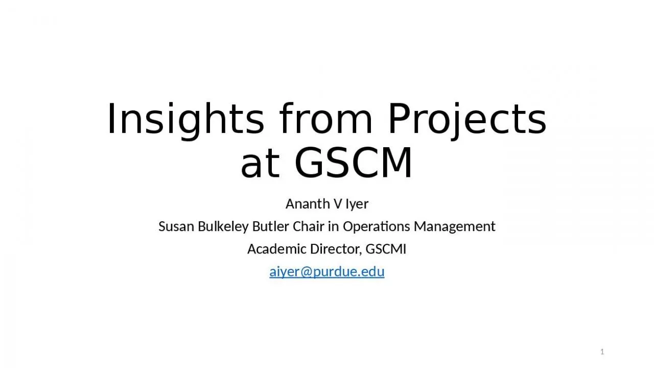 PPT-Insights from Projects at GSCM