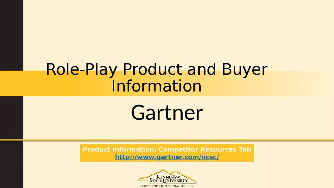 PPT-Role-Play Product and Buyer Information