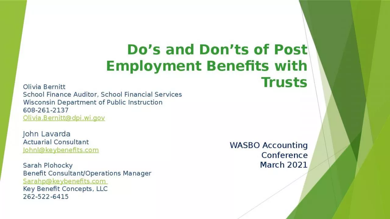 PPT-Do s and Don ts of Post Employment Benefits with Trusts