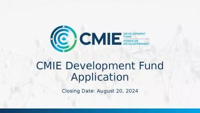 CMIE Development Fund Application