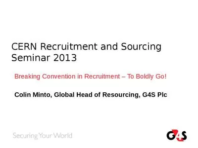 CERN Recruitment and Sourcing Seminar 2013