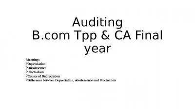 Auditing B.com Tpp & CA Final year