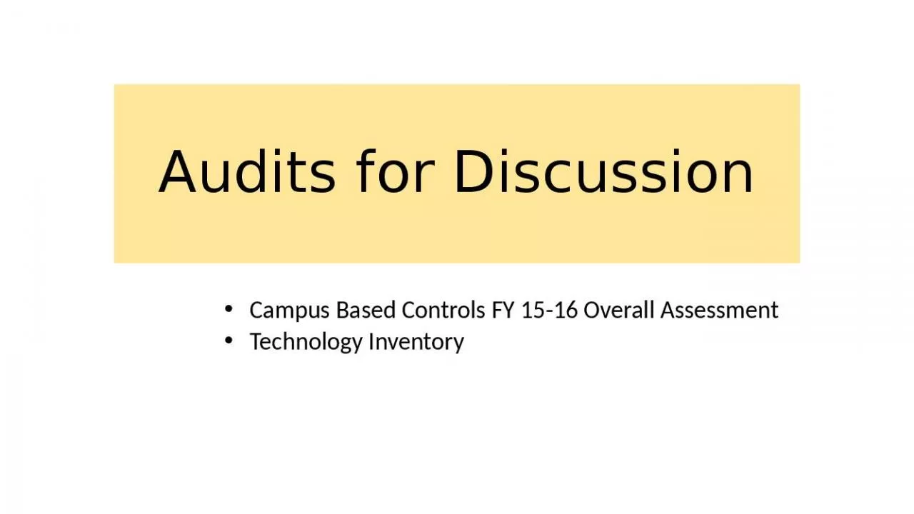 PPT-Audits for Discussion