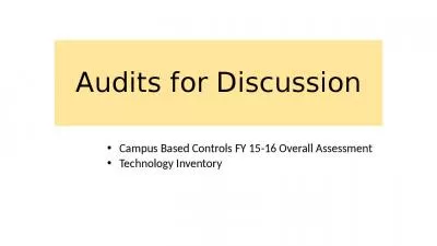 Audits for Discussion