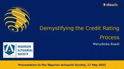 Demystifying the Credit Rating Process Menyikoba Boadi