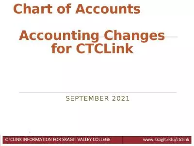 Chart of Accounts           Accounting Changes for CTCLink