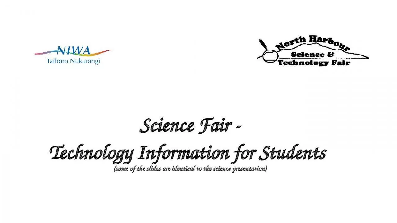 PPT-Science Fair - Technology Information for Students (some of the slides are identical