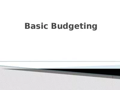 Basic Budgeting