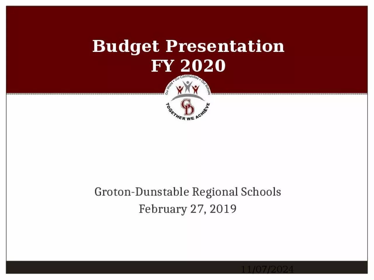 PPT-Budget Presentation FY 2020