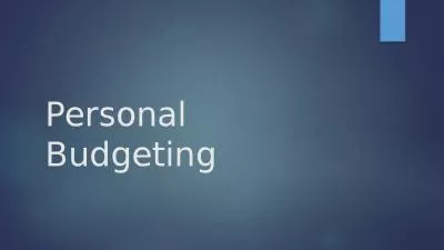 Personal Budgeting