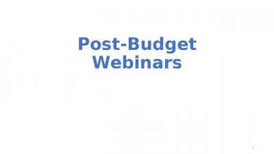 Post-Budget Webinars