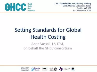 Setting Standards for Global Health Costing